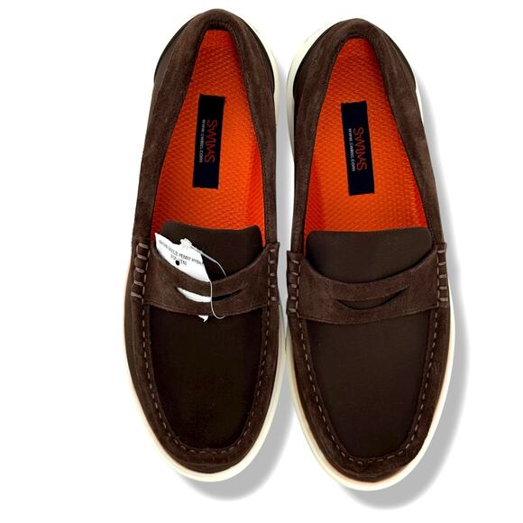 Swims Men's Breeze Penny Hybrid Loafer Slip On Shoes Size 8 Brown Suede Trim - Picture 2 of 9